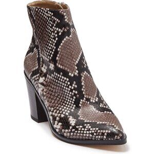 NEW 14th & Union Braxten Snake Print Ankle Boots C414